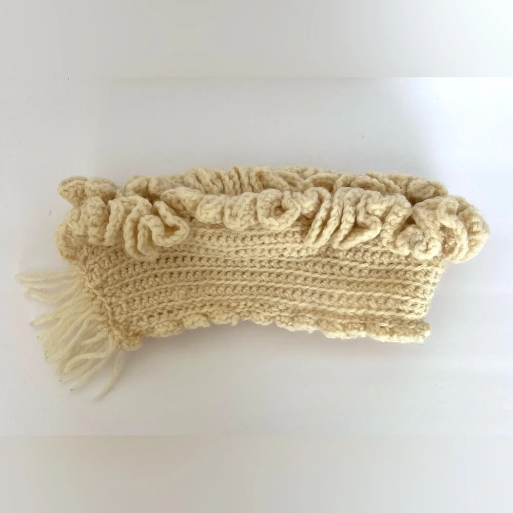 NEW! Crochet Cream Long Warm Scarf